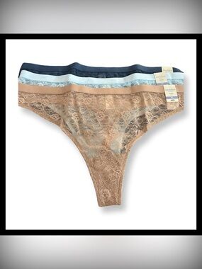 NWT-3 Pk Bundle Arizona Body All Over Lace Thong Panty